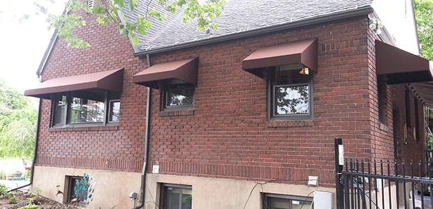 brown residential awning 