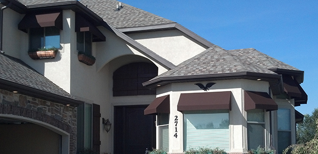 brown residential awning 