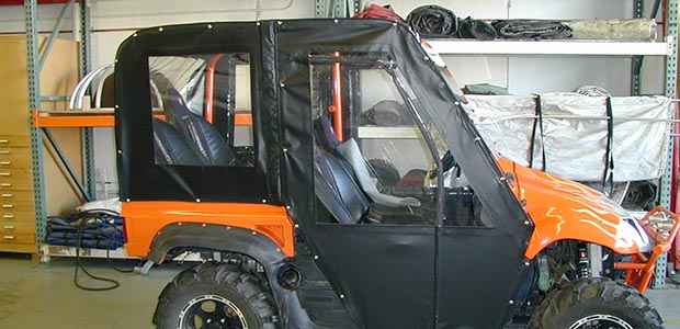 custom cover on side by side type vehicle