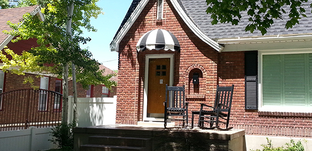 black and white residential awning 