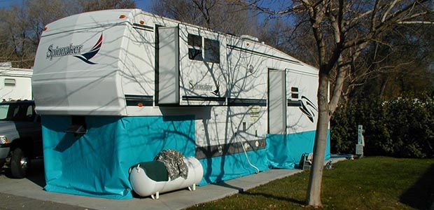 Turquoise RV Skirting