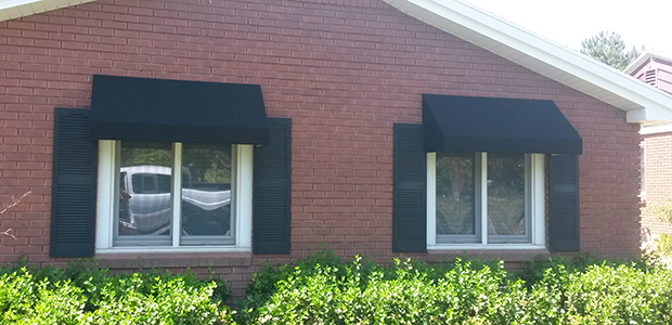 black residential awning 
